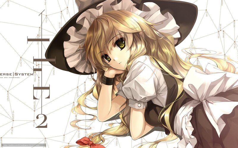 anime girl with hat and golden hair