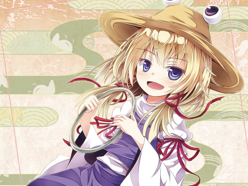 Anime girl with hat and hoop