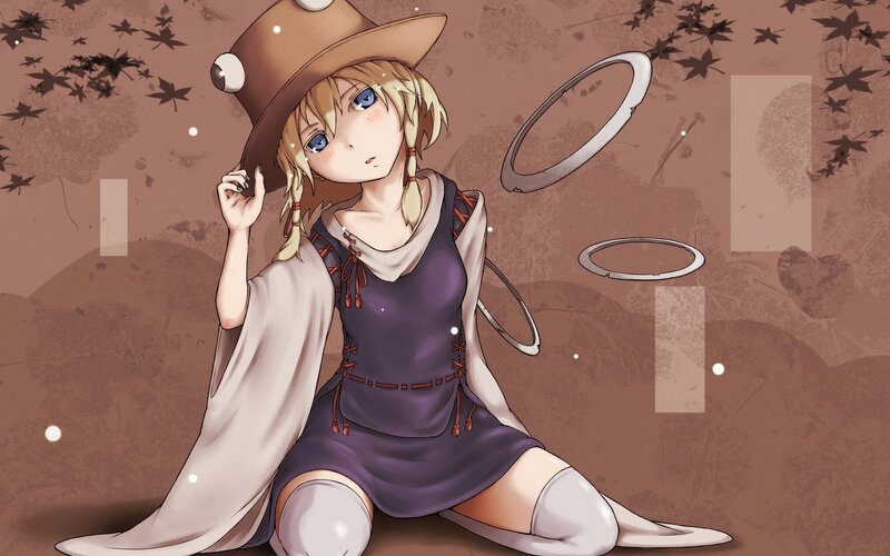 anime girl with hat and rings