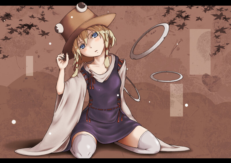 anime girl with hat and rings