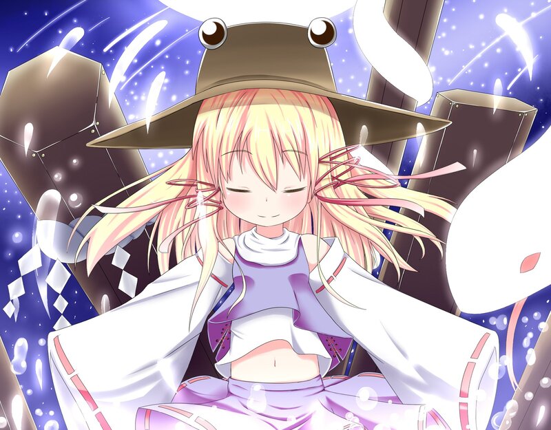 anime girl with hat and wings