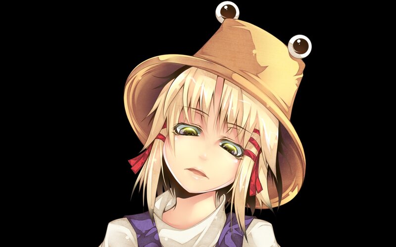 Anime Girl with Hat — Black, Neutral, Eyes