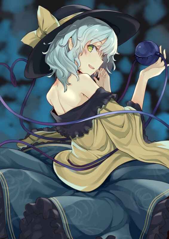 Anime Girl with Hat — Blue, Calm, Night