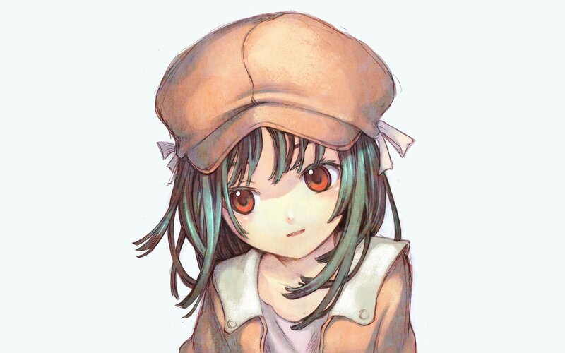 Anime Girl with Hat — Brown, Calm, Digital Art
