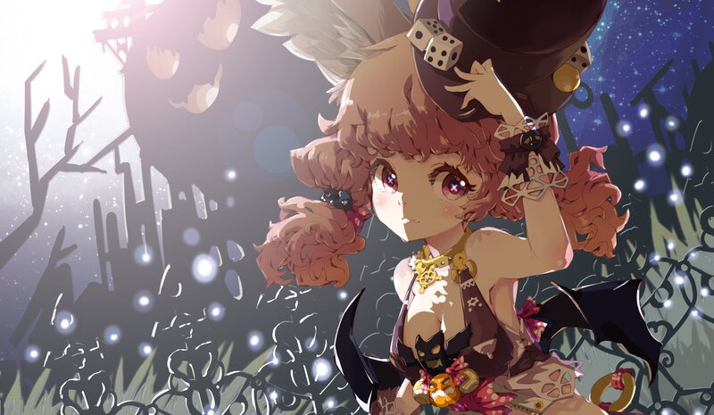 Anime Girl with Hat — Brown, Dreamy