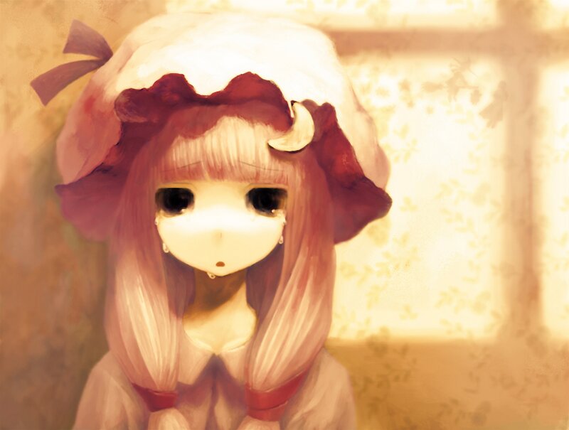 Anime Girl with Hat — Pink, Melancholic