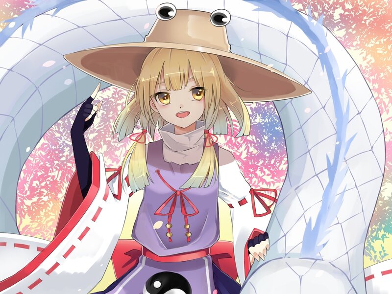 Anime Girl with Hat — Purple, Calm, Spring