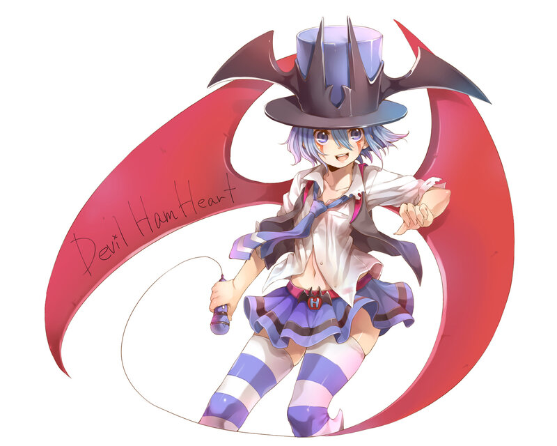 Anime Girl with Hat — Purple, Playful