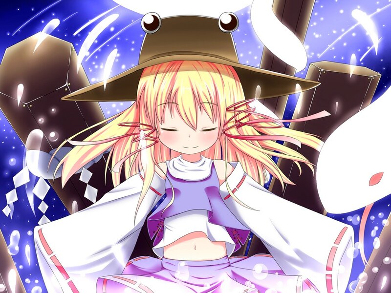Anime Girl with Hat — Purple, Serene