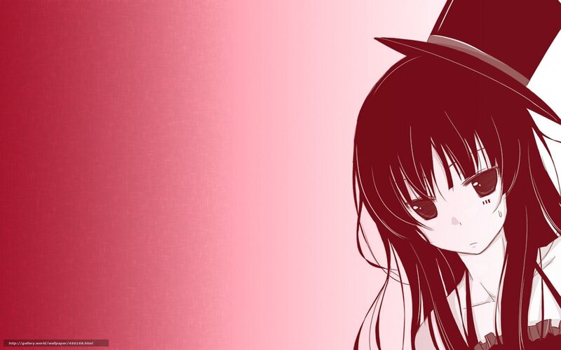 Anime Girl with Hat — Red, Melancholic
