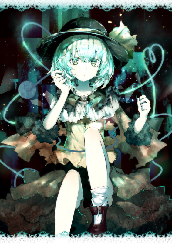 Anime Girl with Hat — Teal