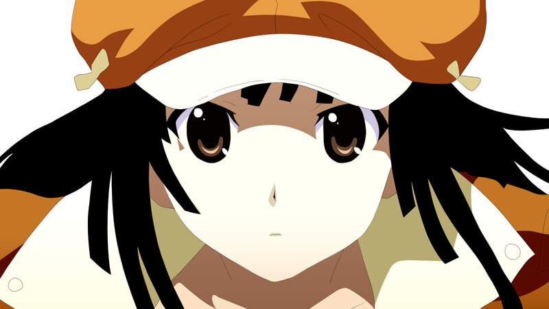 Anime Girl with Hat — White, Neutral