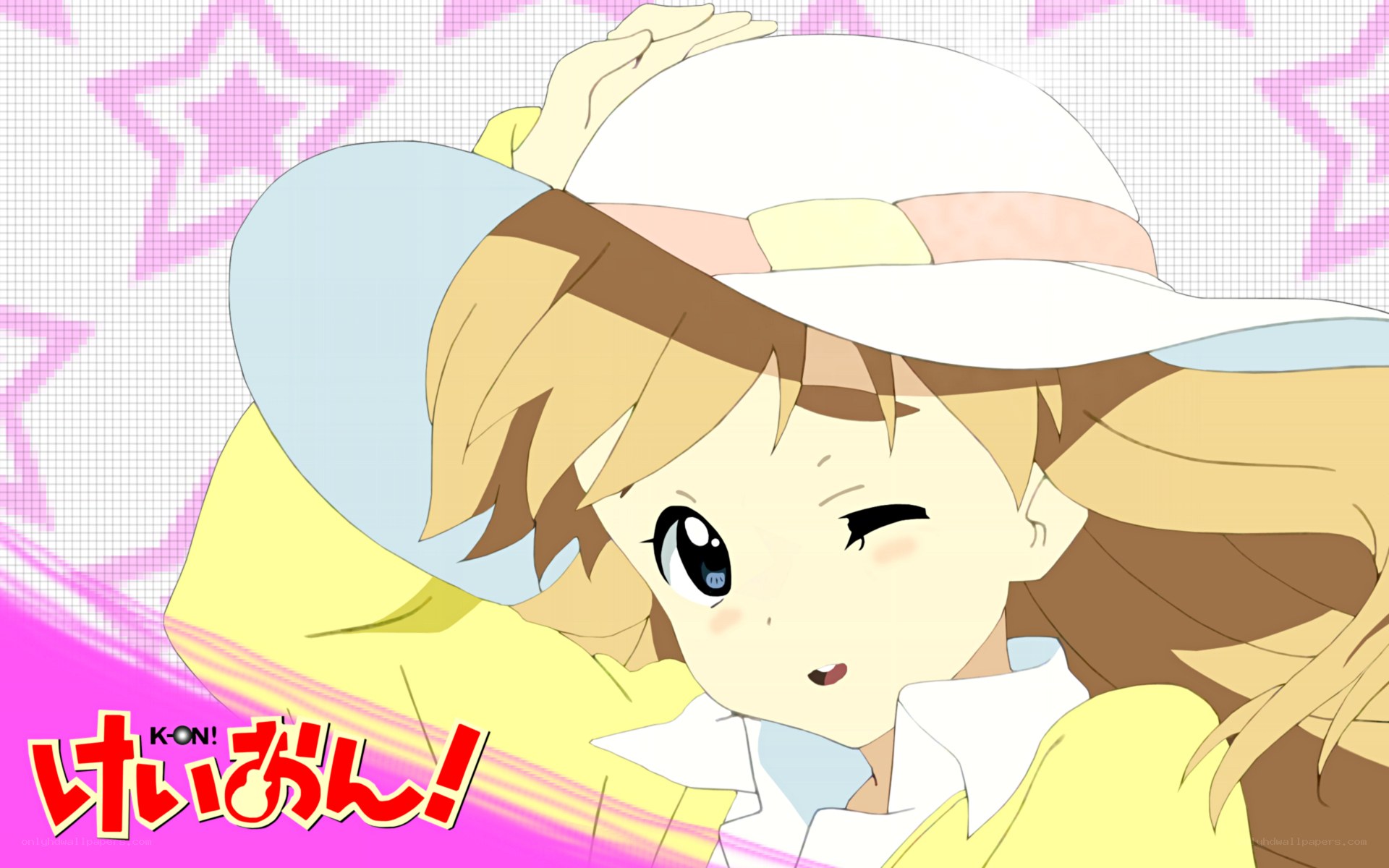Anime girl with hat winking