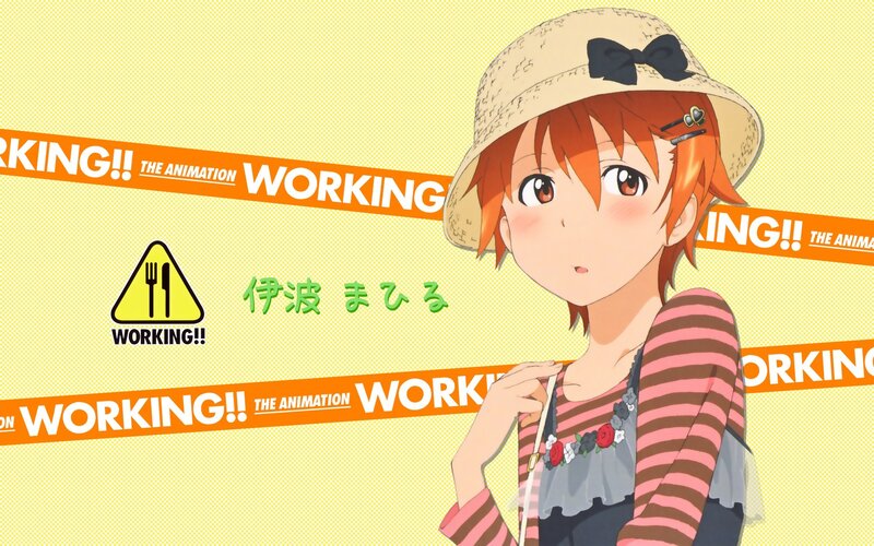 Anime Girl with Hat — Yellow, Cheerful