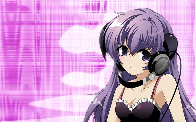 anime girl with headphones