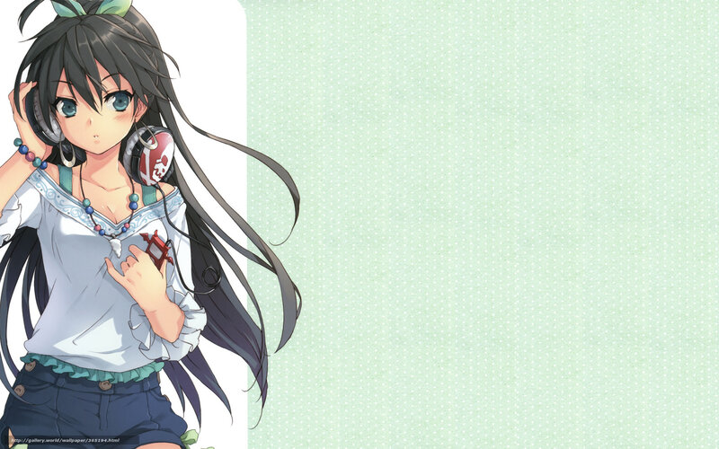 anime girl with headphones