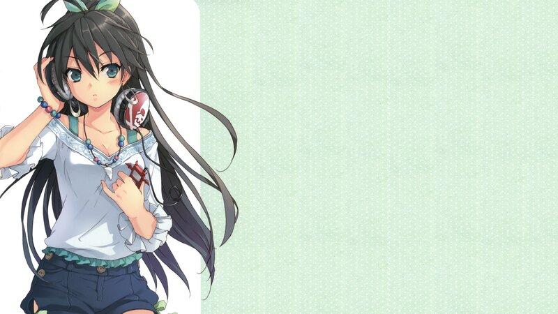anime girl with headphones