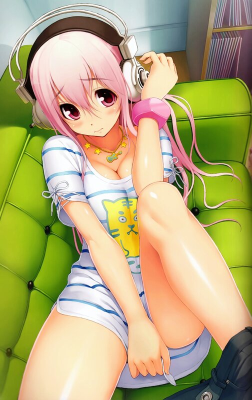 Anime girl with headphones