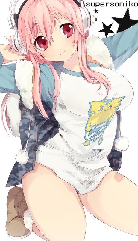 anime girl with headphones