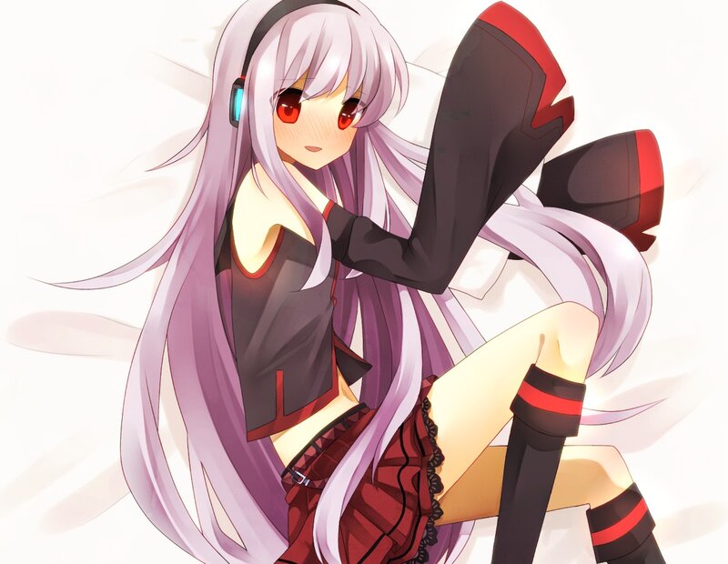 anime girl with headphones