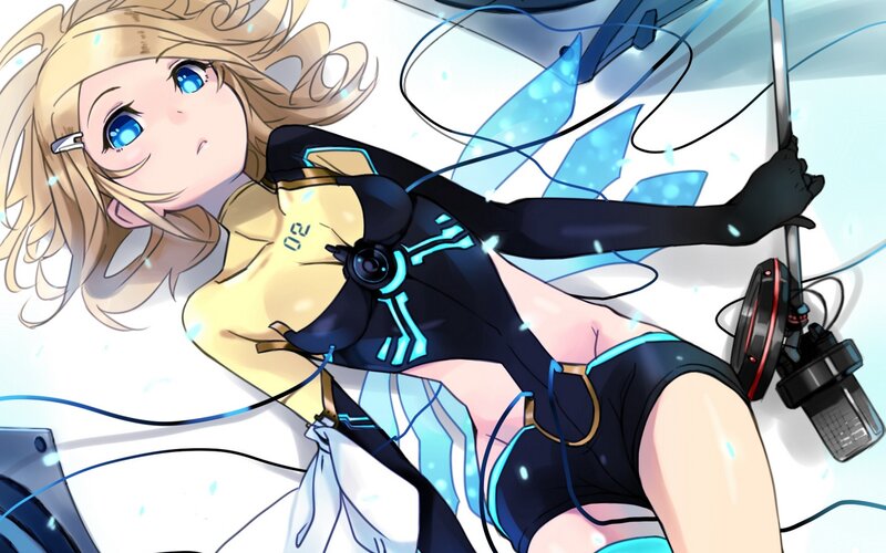anime girl with headphones