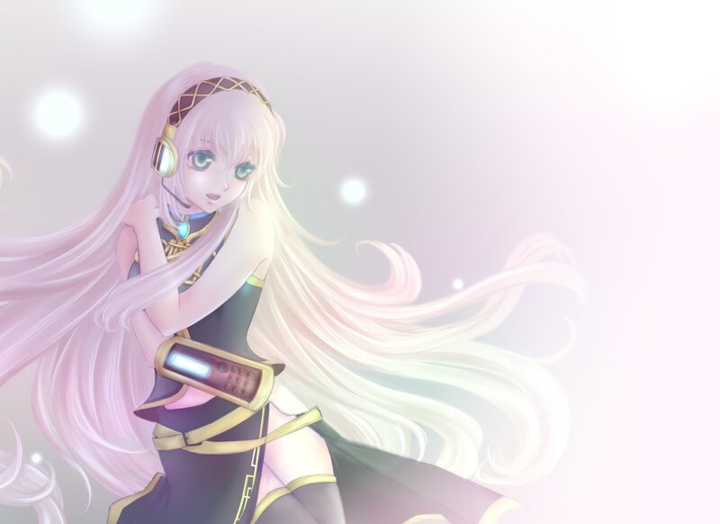 anime girl with headphones