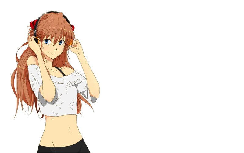 anime girl with headphones