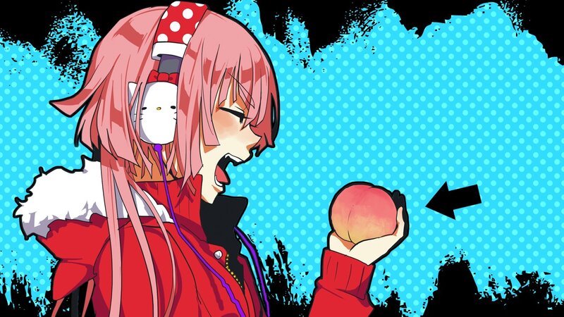 anime girl with headphones