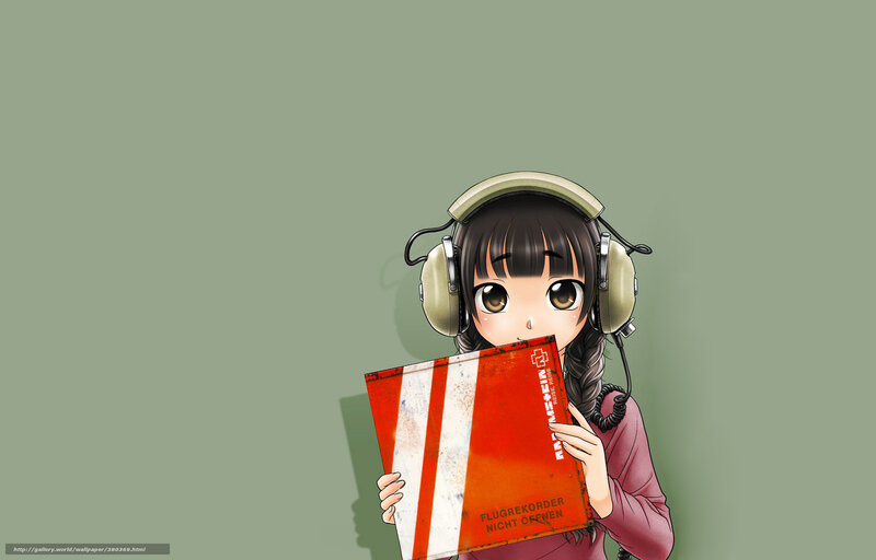 anime girl with headphones
