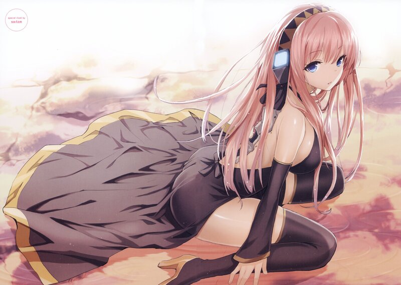 anime girl with headphones