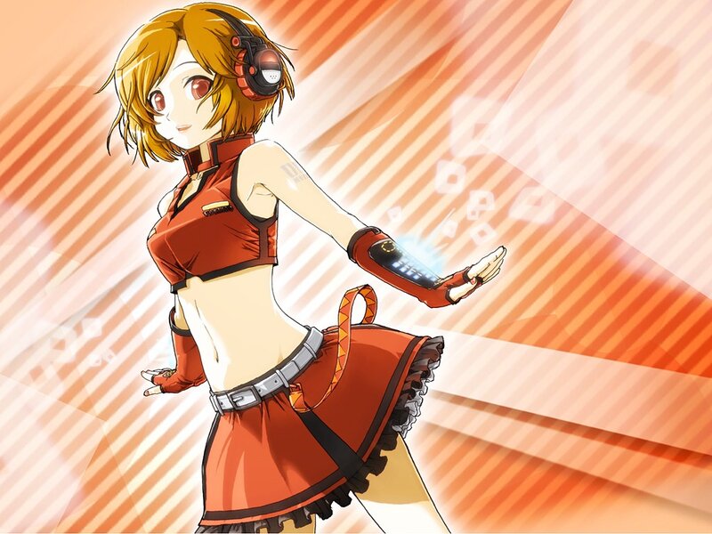 anime girl with headphones