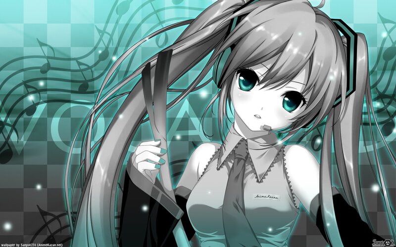anime girl with headphones