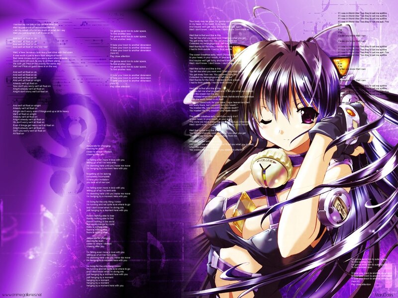 anime girl with headphones