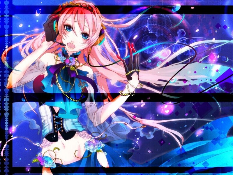 Anime girl with headphones