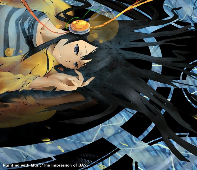 Anime girl with headphones
