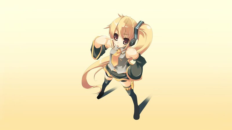 anime girl with headphones