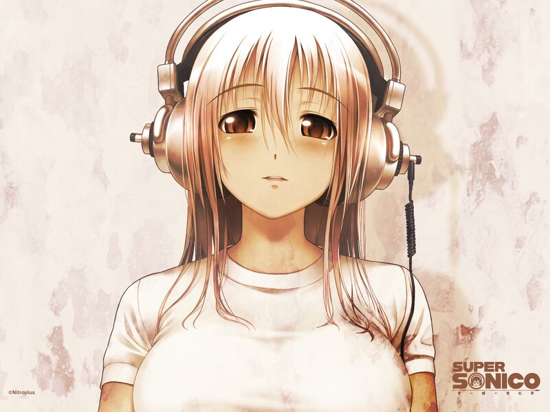Anime girl with headphones