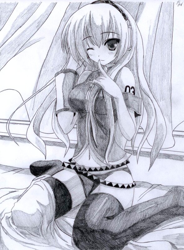 anime girl with headphones