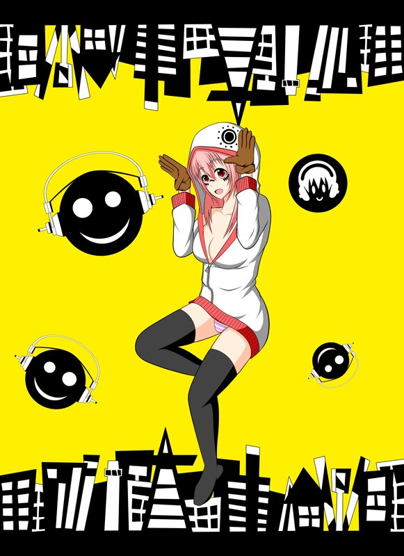 anime girl with headphones