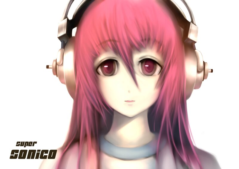 anime girl with headphones