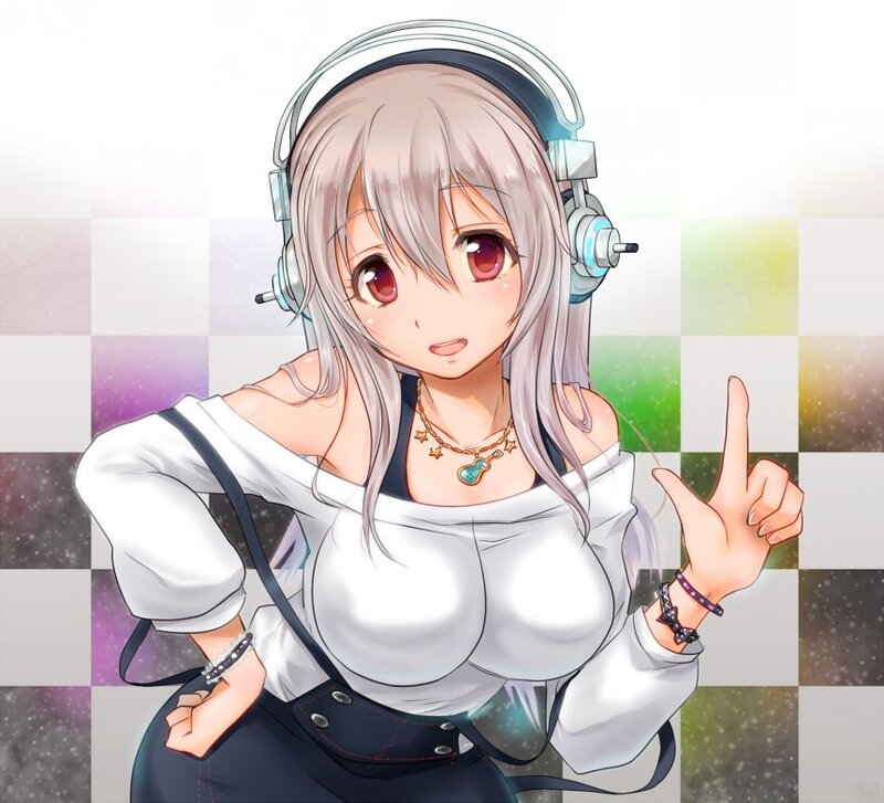 Anime girl with headphones