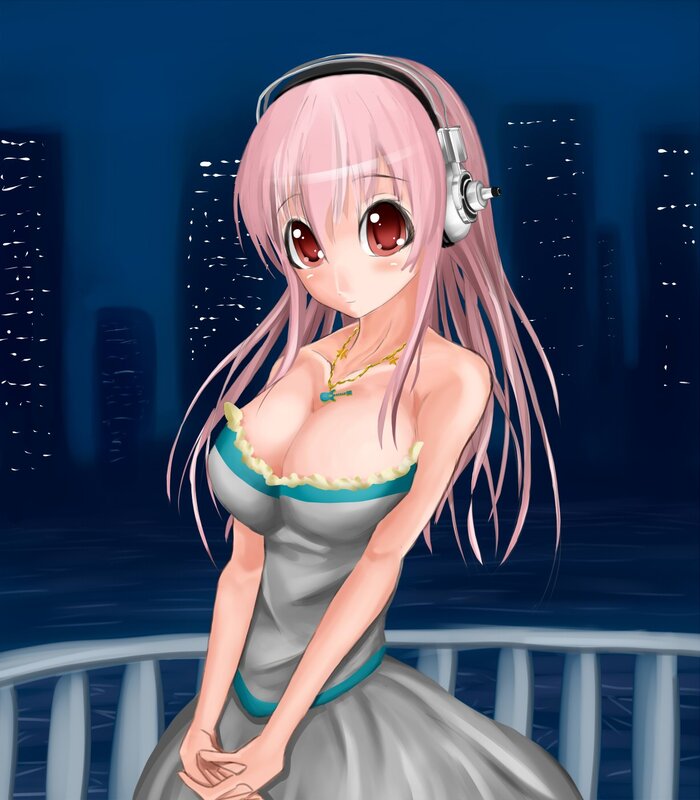 anime girl with headphones