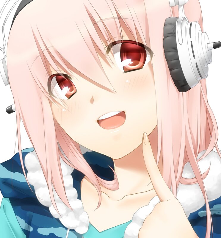 anime girl with headphones