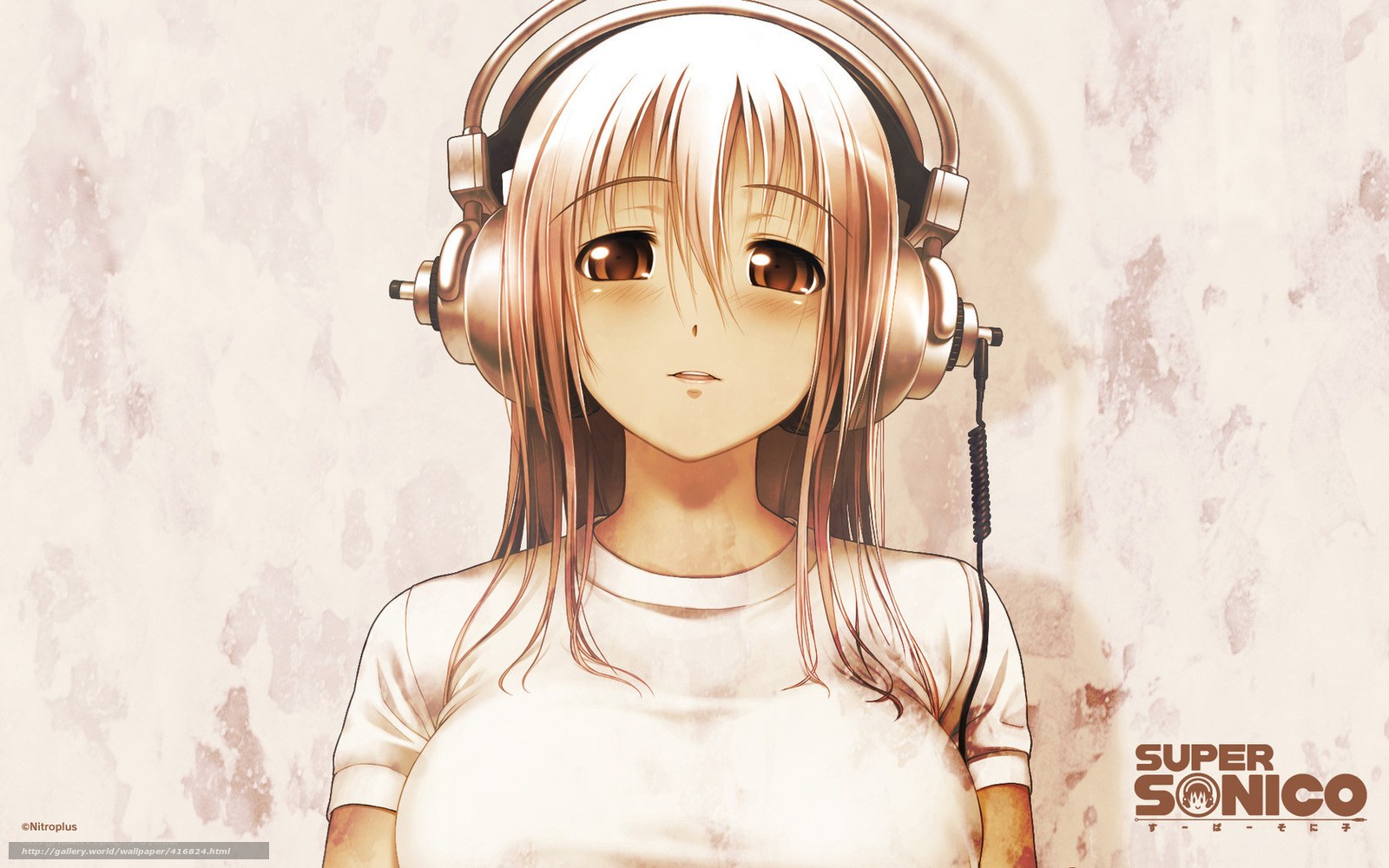 Anime girl with headphones