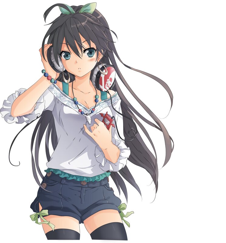 anime girl with headphones