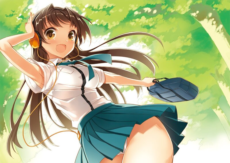 Anime girl with headphones