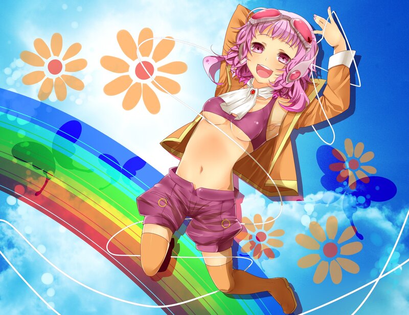 anime girl with headphones