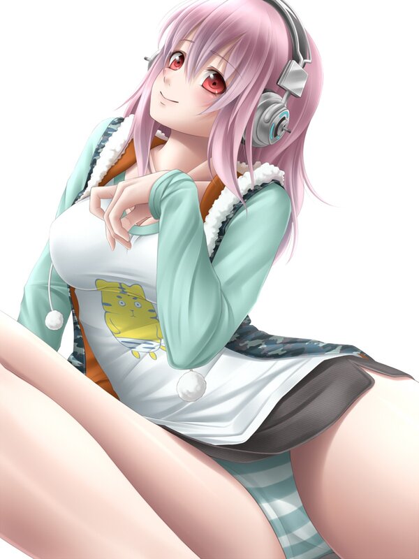 anime girl with headphones