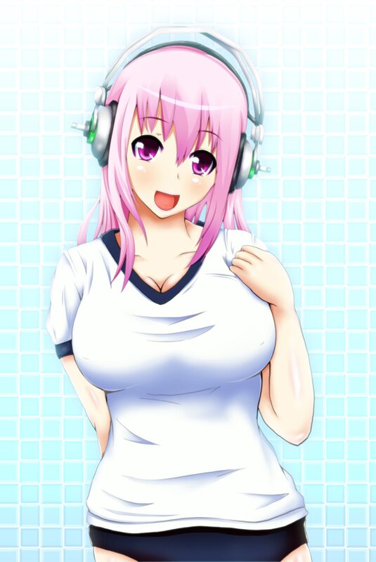 anime girl with headphones