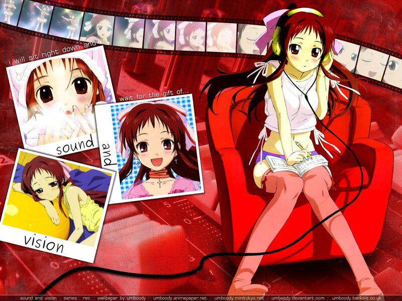 Anime girl with headphones
